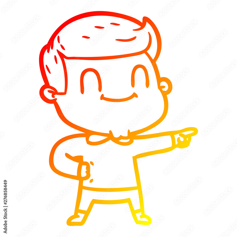 warm gradient line drawing cartoon friendly man warm gradient line drawing cartoon friendly man