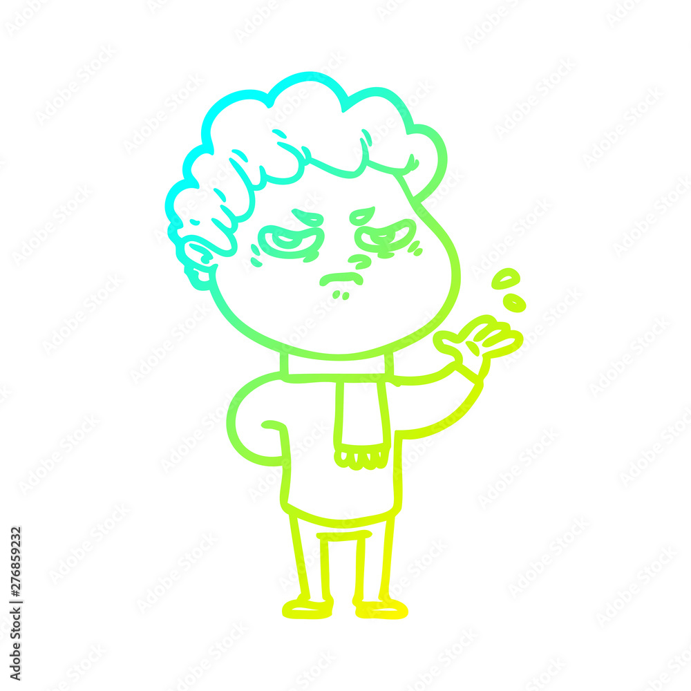 cold gradient line drawing cartoon angry man cold gradient line drawing cartoon angry man