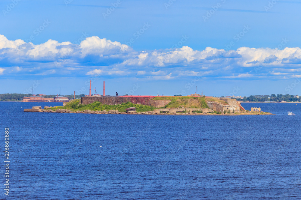 Ancient fort in the Gulf of Finland near Kronshtadt, Russia