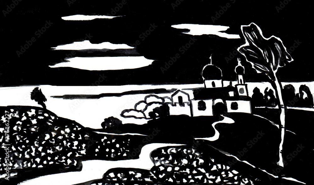 night rural landscape night rural landscape