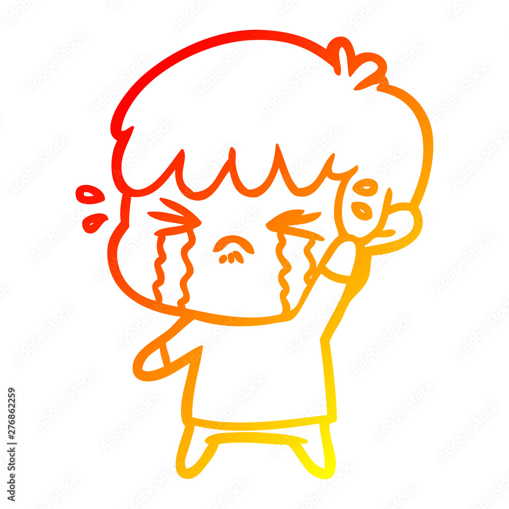 warm gradient line drawing cartoon boy crying warm gradient line drawing cartoon boy crying