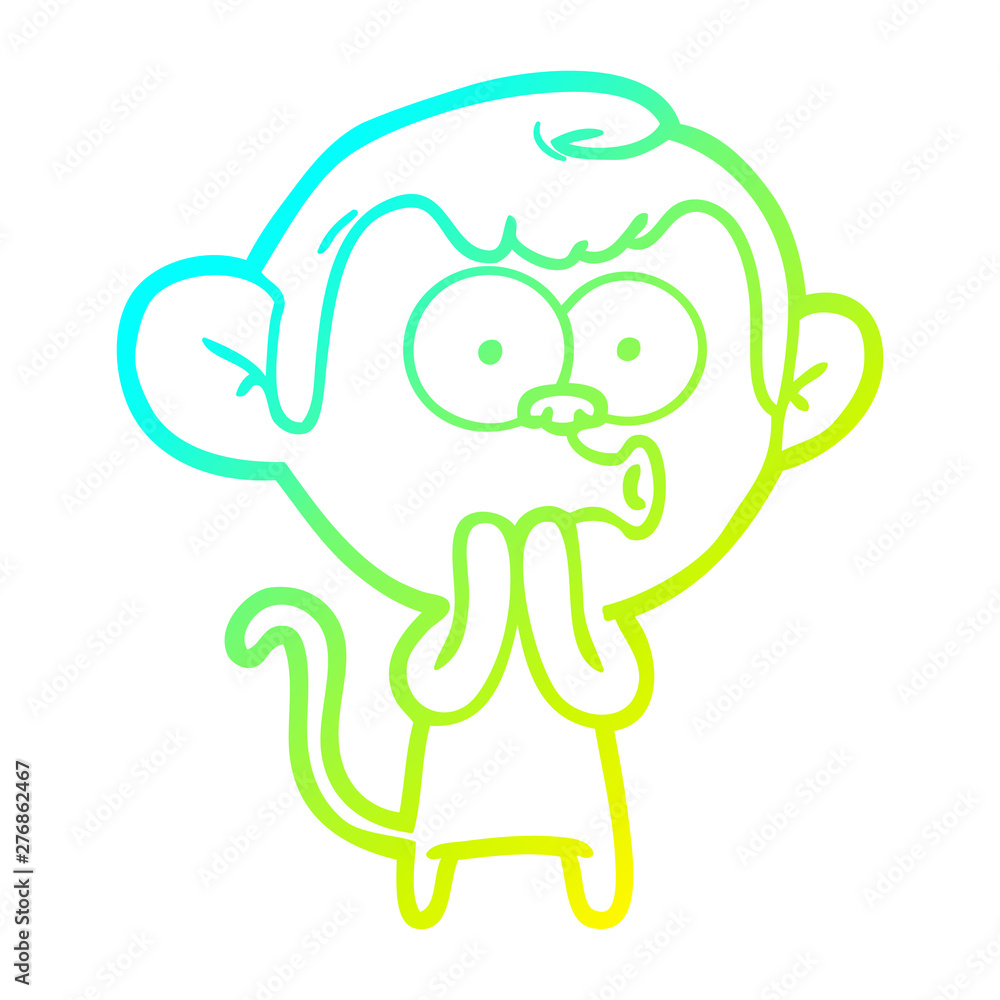 cold gradient line drawing cartoon hooting monkey cold gradient line drawing cartoon hooting monkey
