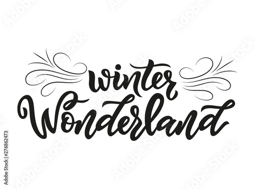 Hand lettering Winter Wonderland. Isolated phrase.