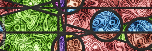 Stained glass- abstract mosaic architecture