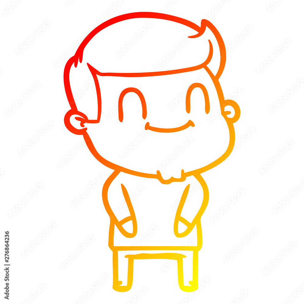warm gradient line drawing cartoon happy man warm gradient line drawing cartoon happy man