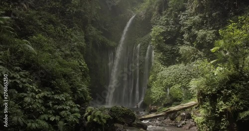 AERIAL: Waterfall in Lombok Indonesia