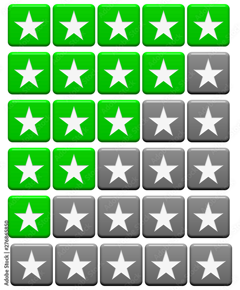Bewertung 0 bis 5 Sterne grau grün Bewertung 0 bis 5 Sterne grau grün