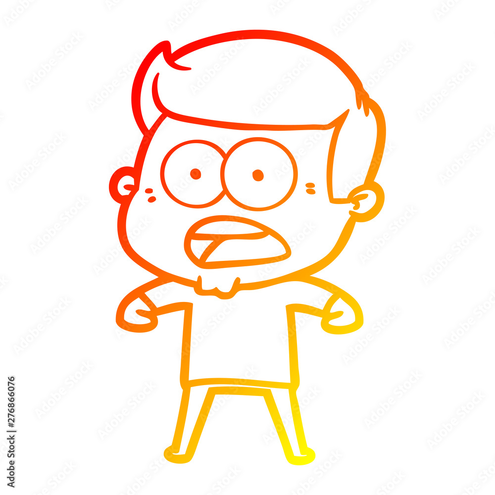 warm gradient line drawing cartoon shocked man warm gradient line drawing cartoon shocked man