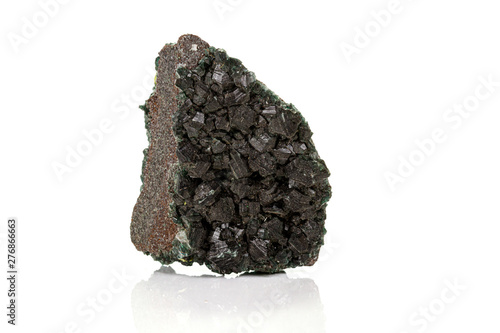 Macro stone Stannite mineral on white background photo