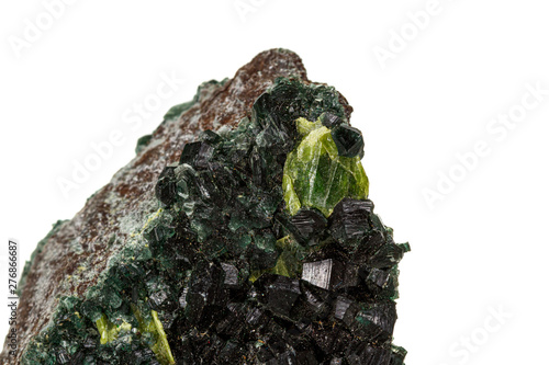 Macro stone Stannite mineral on white background photo