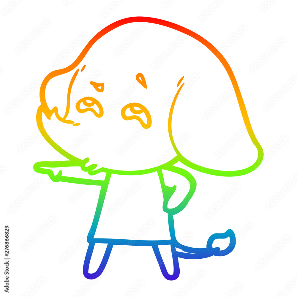 rainbow gradient line drawing cartoon elephant remembering rainbow gradient line drawing cartoon elephant remembering