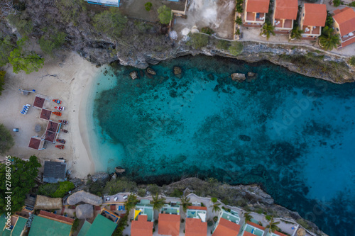 Aerial view over area Lagun on thewestern side of  Curaçao/Caribbean /Dutch Antilles photo