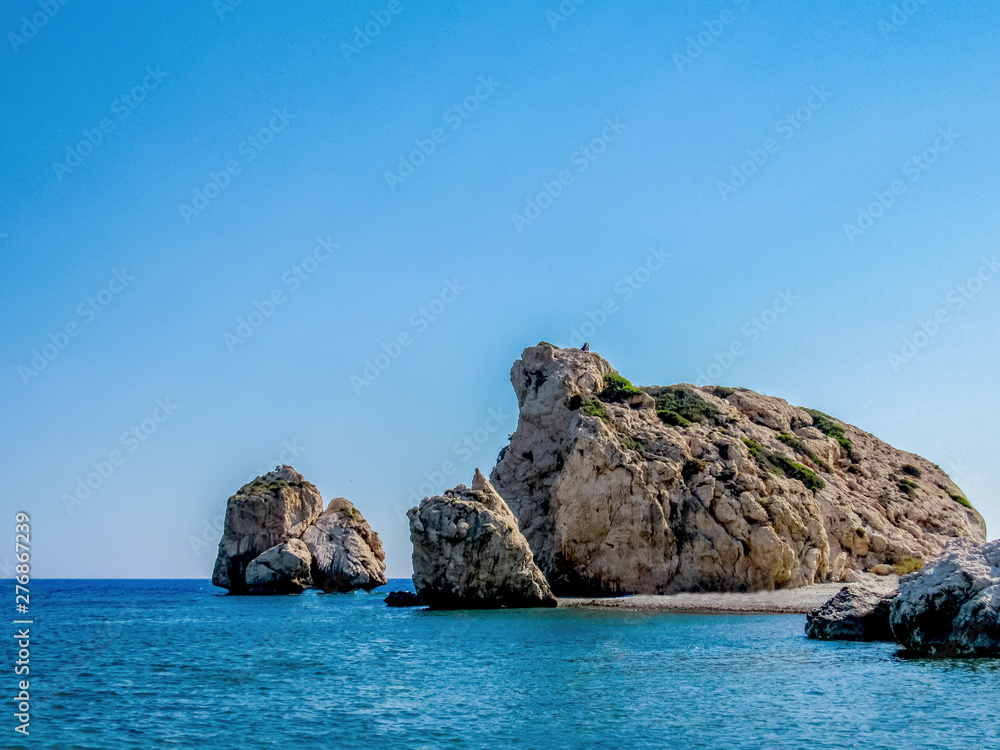 Seascape with picturesque blue clear sky