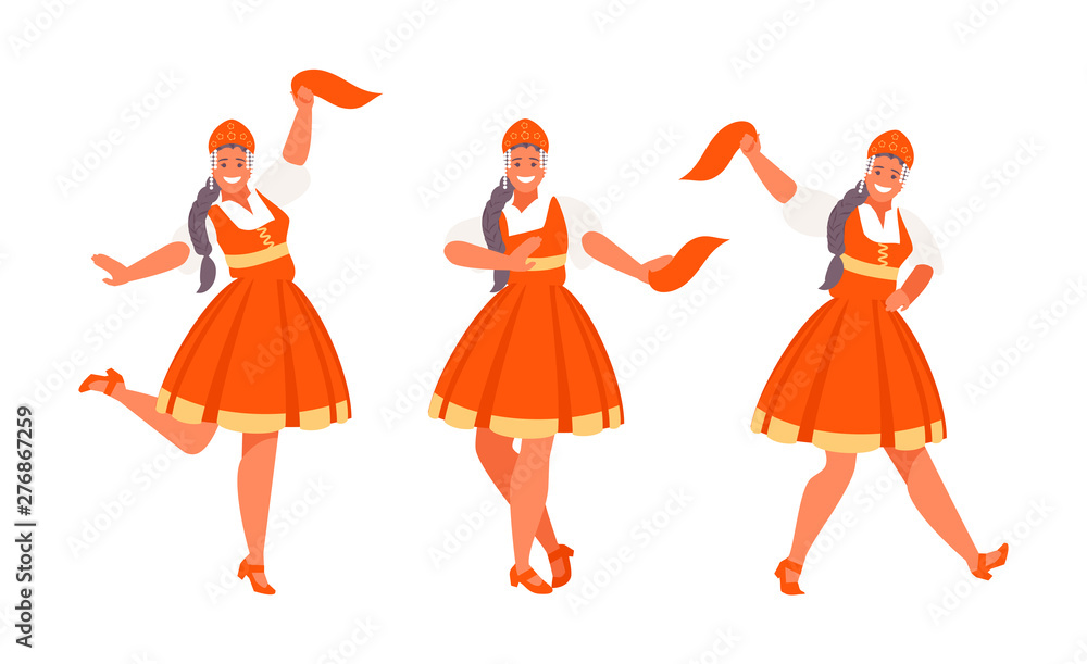 Russian dance vector set Russian dance vector set