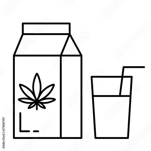 Hemp milk. Isolated vector illustration on white background.