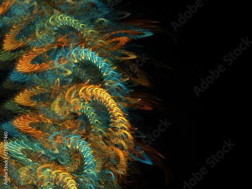 abstract chaotic fractal background 3D rendering illustration