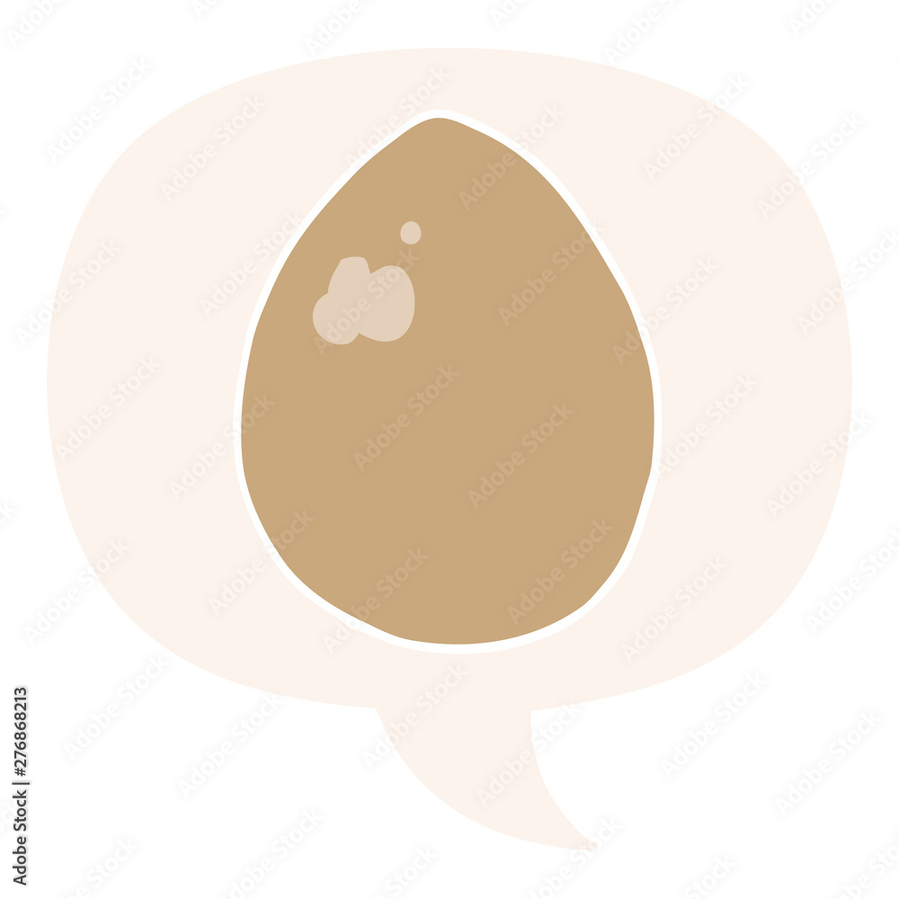 cartoon egg and speech bubble in retro style cartoon egg and speech bubble in retro style