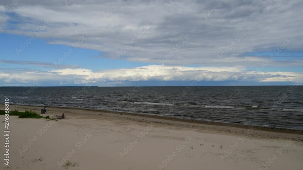 Colorful video with sandy beach of Jurmala - famous tourist resort on Baltic Sea, Latvia, Europe Colorful video with sandy beach of Jurmala - famous tourist resort on Baltic Sea, Latvia, Europe
