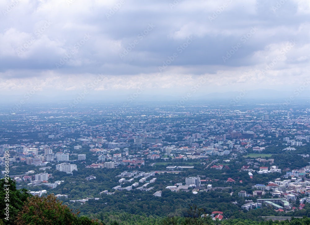 High view of the city in Chiang Mai, Thailand