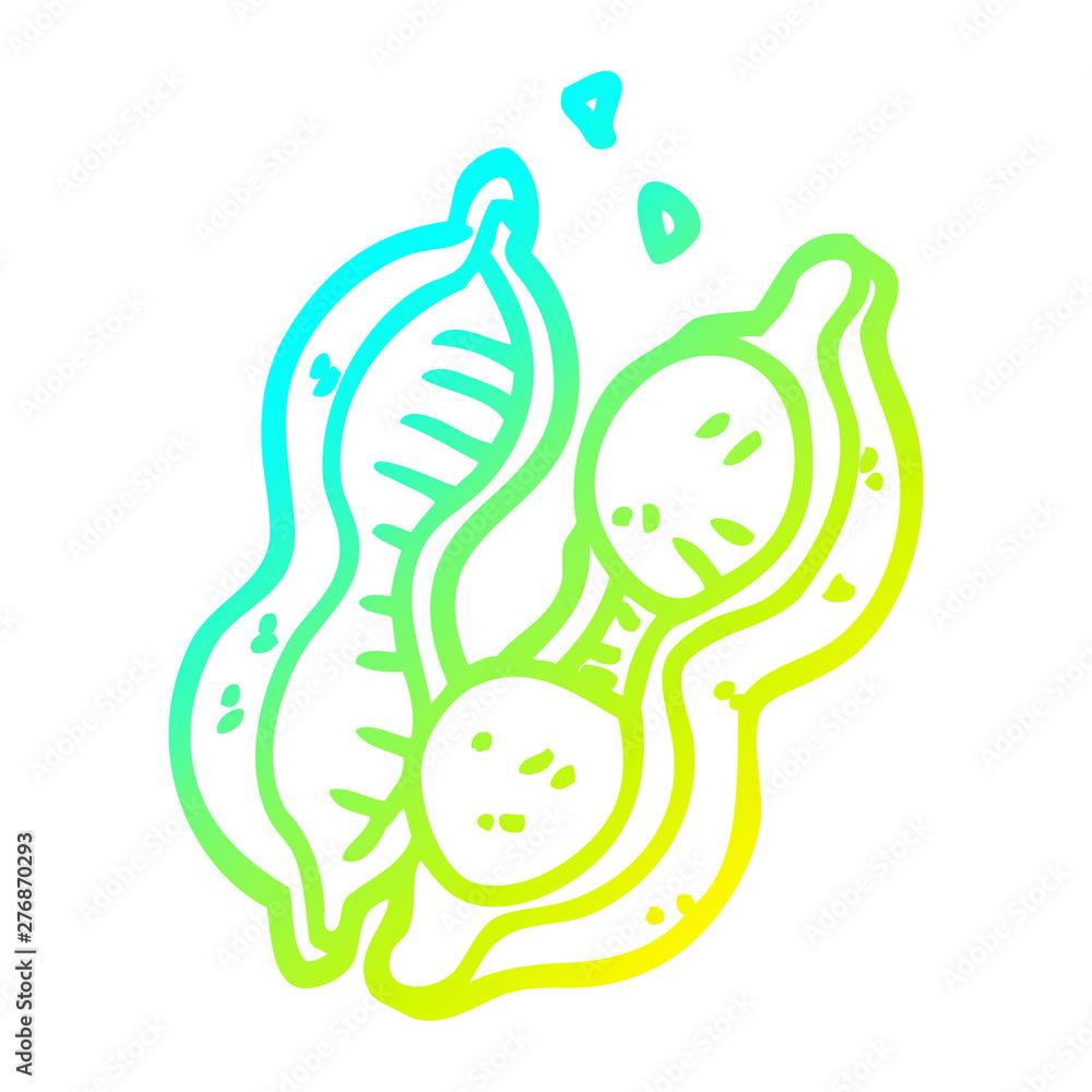 cold gradient line drawing cartoon peas in pod cold gradient line drawing cartoon peas in pod