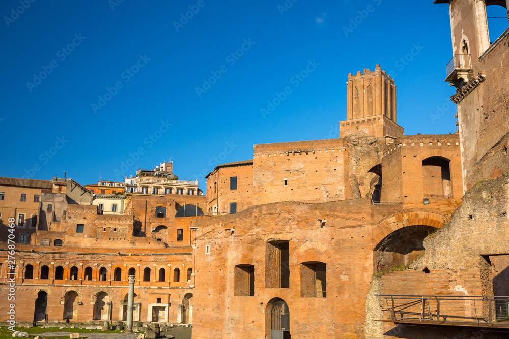 Forum of Augustus ruins in Rome, Italy