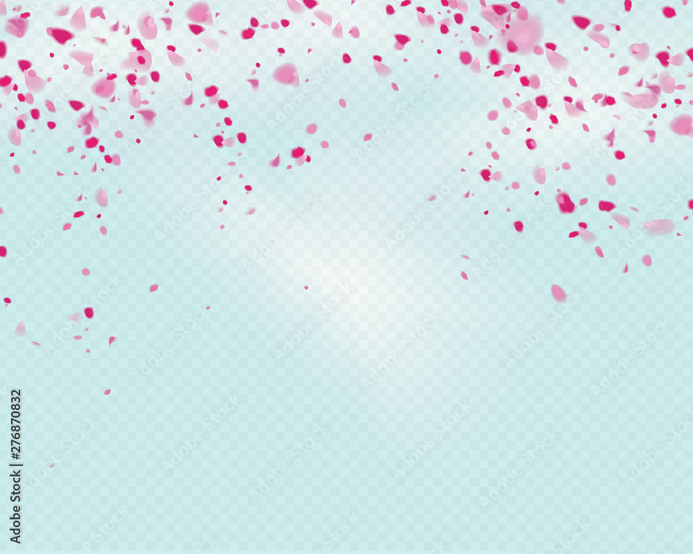 Pink flower petals falling from above on transparent background. Ready to use. - Illustration Pink flower petals falling from above on transparent background. Ready to use. - Illustration