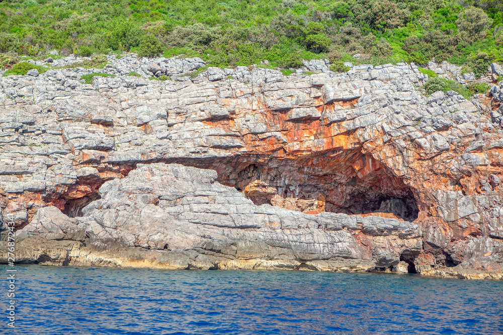 cave on the coastal rocks