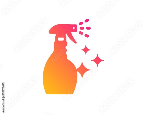 Cleaning spray icon. Washing liquid or Cleanser symbol. Housekeeping equipment sign. Classic flat style. Gradient washing Cleanser icon. Vector
