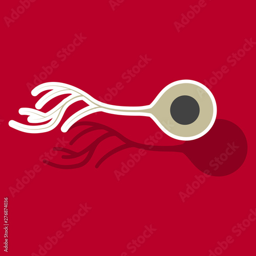 Education Chart of Biology for Nerve Cell Diagram. Sticker illustration