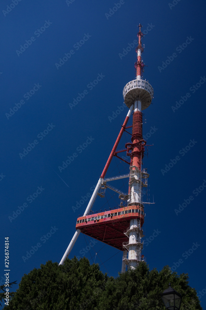 Obraz premium tbilisi tv tower from bottom