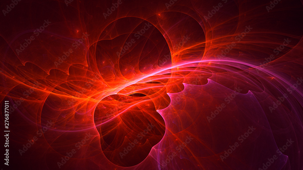 3D rendering abstract red fractal light background 3D rendering abstract red fractal light background