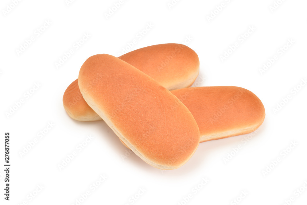 Hot dog bread isolated on white background. Hot dog bread isolated on white background.