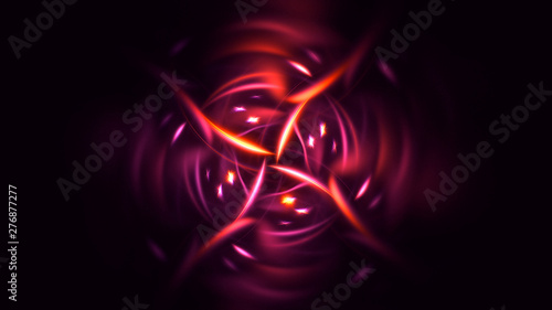 3D rendering abstract red fractal light background