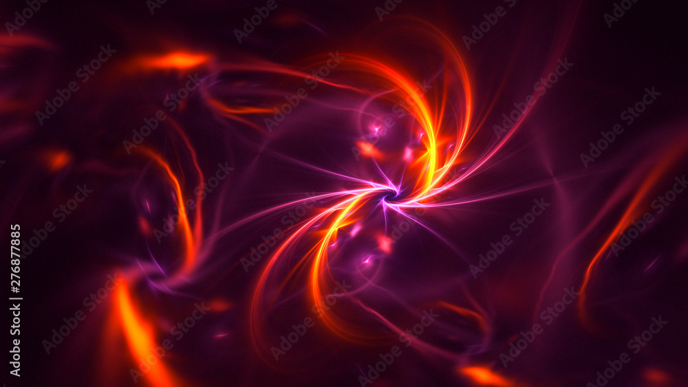 3D rendering abstract red fractal light background 3D rendering abstract red fractal light background