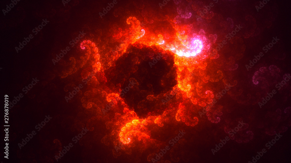 3D rendering abstract red fractal light background 3D rendering abstract red fractal light background