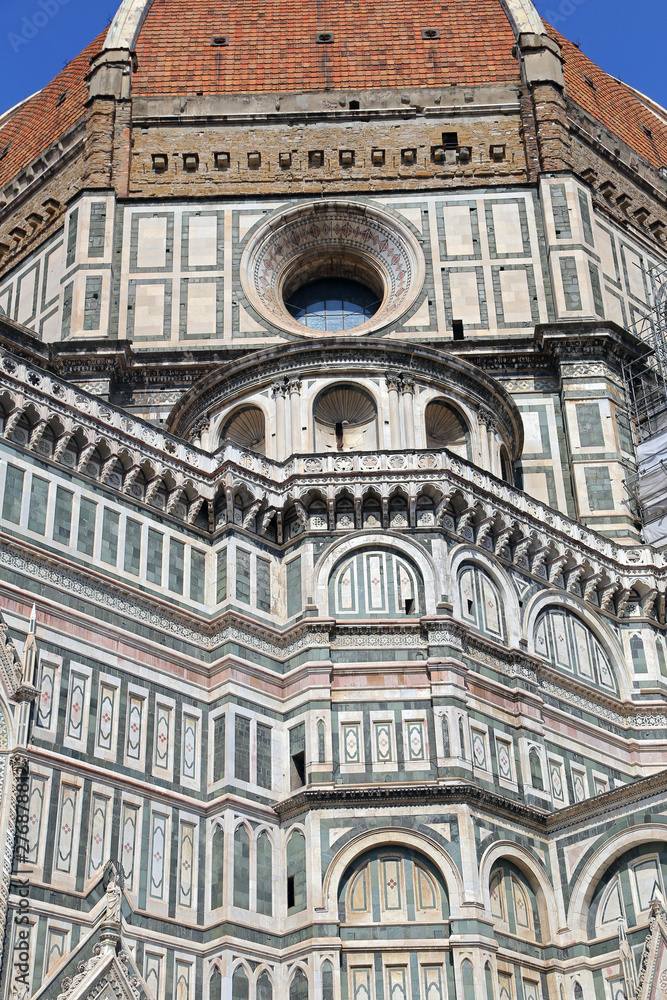 FLORENCE, ITALY - AUGUST 28, 2018: Florence Cathedral (Il Duomo di Firenze) on august 28, 2018 in Florence, Italy. Florence is the largest city in Tuscany and one of the most visited cities in Italy.