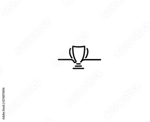Trophy cup line art icon, Vector on white background