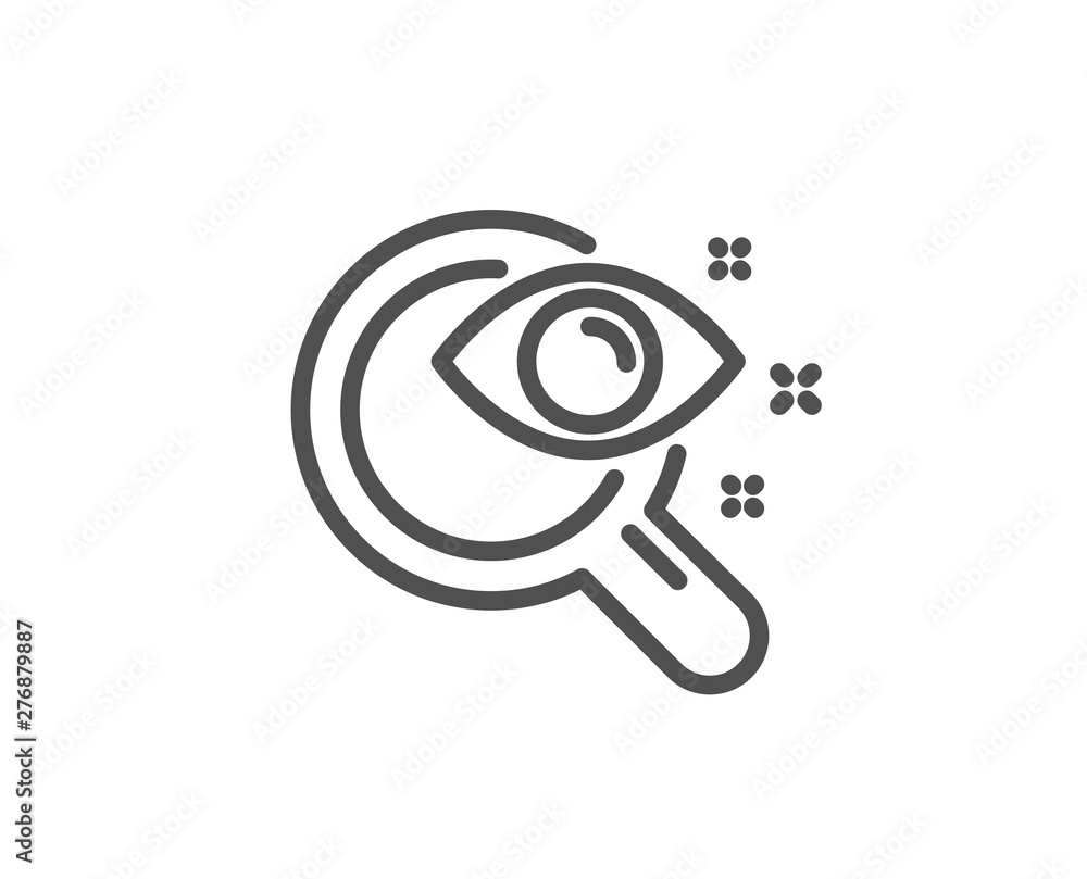Vision test line icon. Eyesight check sign. Oculist clinic symbol. Quality design element. Linear style vision test icon. Editable stroke. Vector Vision test line icon. Eyesight check sign. Oculist clinic symbol. Quality design element. Linear style vision test icon. Editable stroke. Vector
