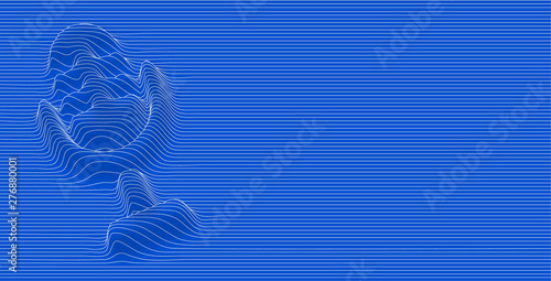 Line art illustration of microphones and recorders for journalism symbol.