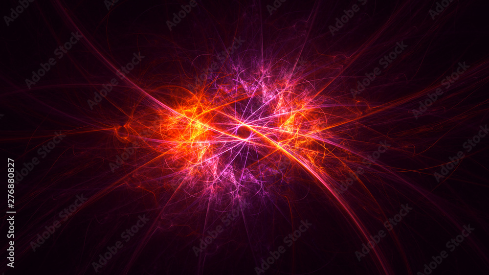 Fototapeta premium 3D rendering abstract red fractal light background