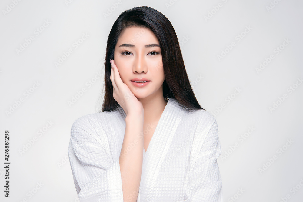 Beautiful Young Asian Woman with Clean Fresh Skin, Beautiful Young Asian Woman with Clean Fresh Skin,