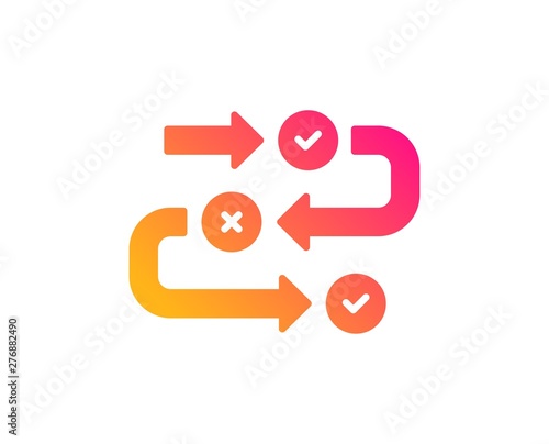 Survey progress icon. Quiz algorithm sign. Business interview symbol. Classic flat style. Gradient survey progress icon. Vector