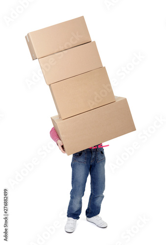 a little child holding boxes © Lumos sp