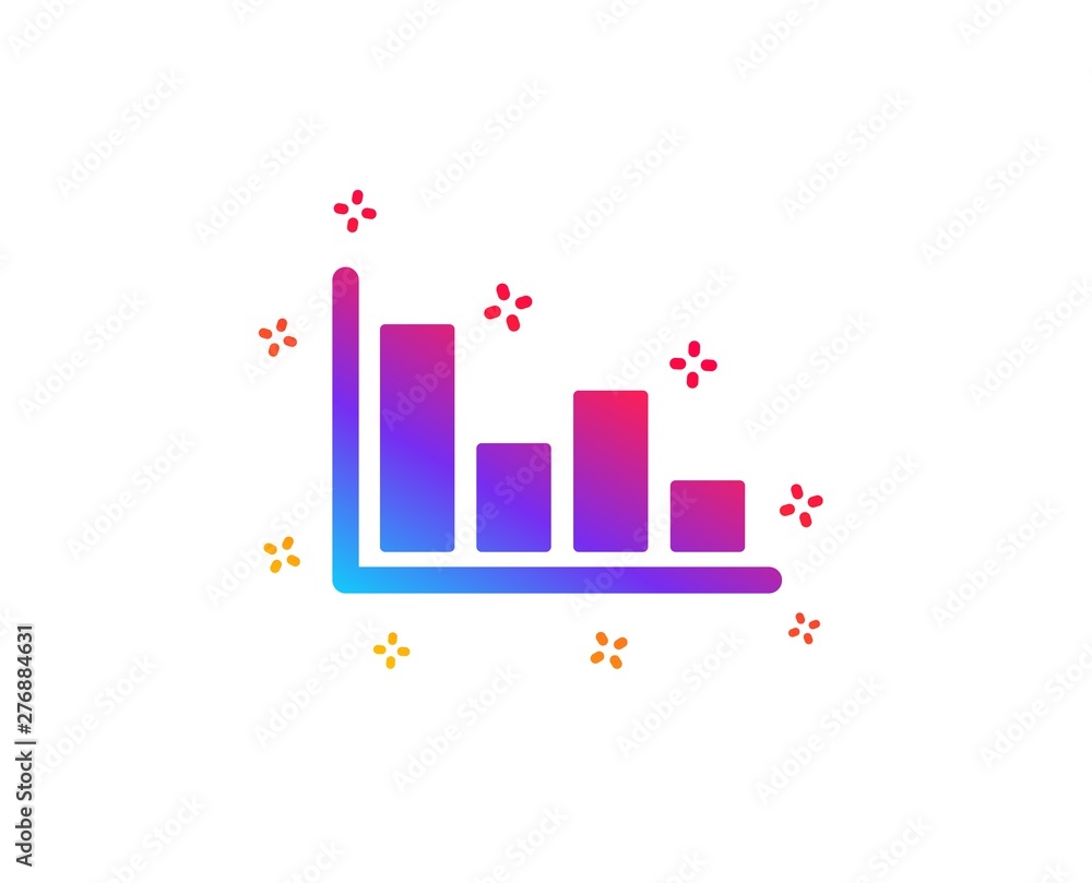 Obraz premium Histogram Column chart icon. Financial graph sign. Stock exchange symbol. Business investment. Dynamic shapes. Gradient design histogram icon. Classic style. Vector