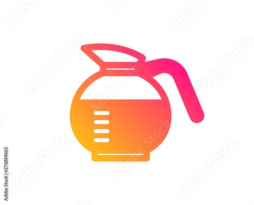 Coffeepot icon. Coffee Hot drink sign. Brewed fresh beverage symbol. Classic flat style. Gradient coffeepot icon. Vector