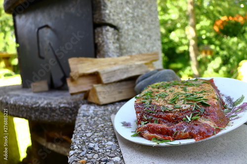 Beef steak ready for barbecue
