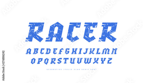 Decorative Italic slab serif font