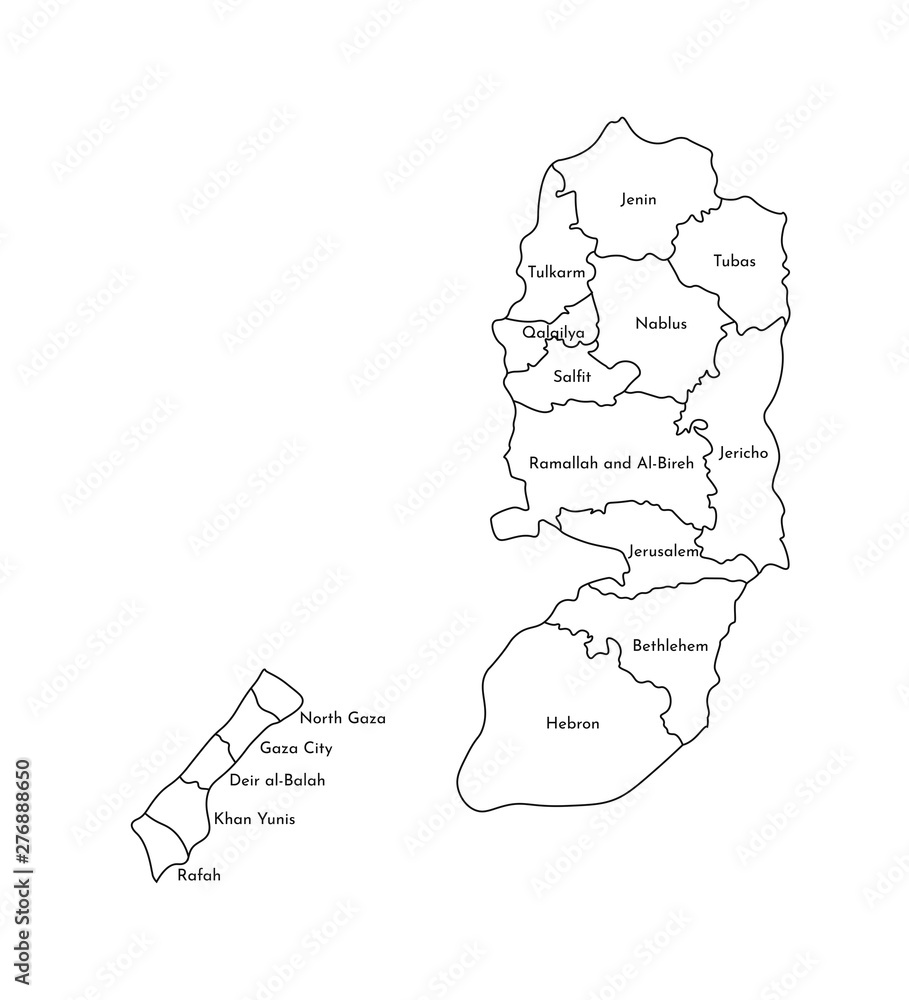 Vector isolated illustration of simplified administrative map of