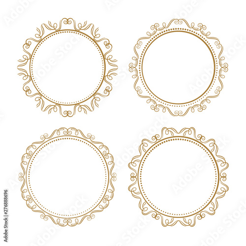 Vector decorative vintage frames set on a white background.