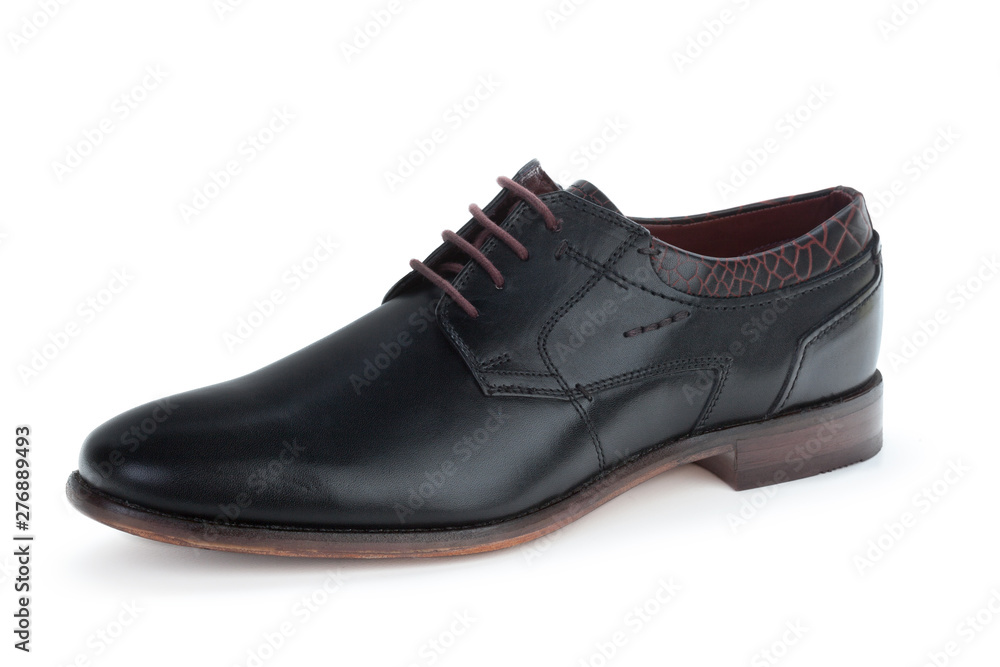 Black leather formal male shoes isolated on white background Black leather formal male shoes isolated on white background